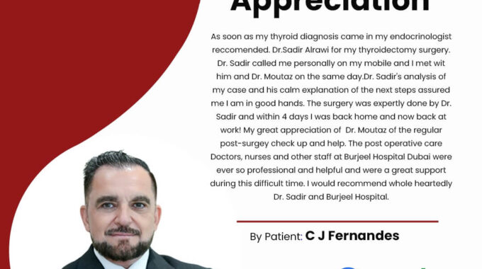 Satisfied Patient After Major Thyroid Surgery